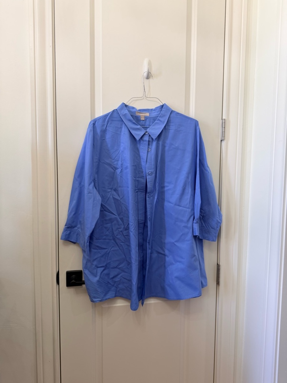 Woman Within Periwinkle Button Front Shirt
